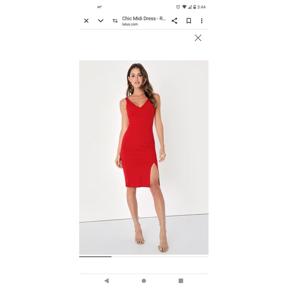 Lulus Iconic Moment‎ Red Bodycon Midi Dress size medium